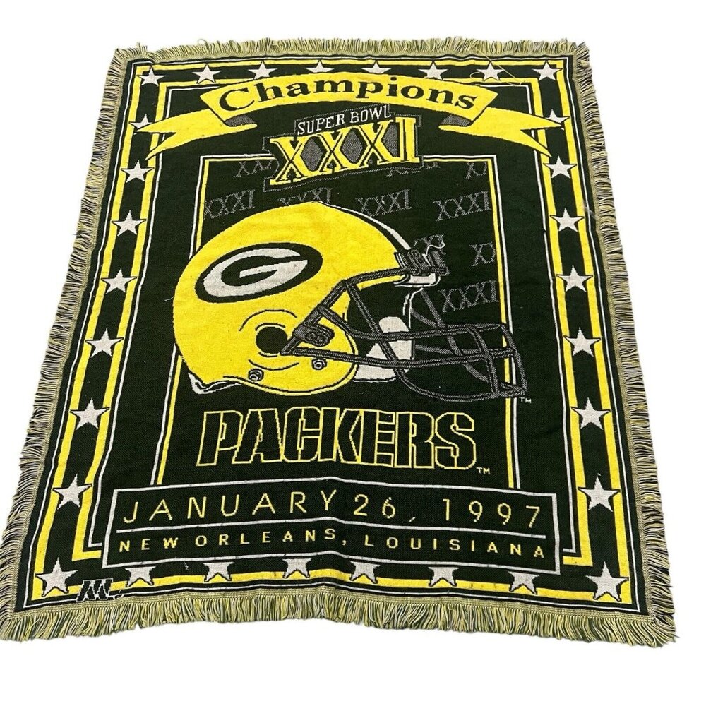 Green Bay Packers Super Bowl 31 Champions Throw Blanket NFL